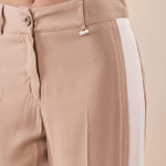 Pantalone Donna modello a palazzo bicolore in misto viscosa. PA000818 BEIGE/AVORIO ARTIGLI 