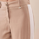Pantalone Donna modello a palazzo bicolore in misto viscosa. PA000818 BEIGE/AVORIO ARTIGLI 