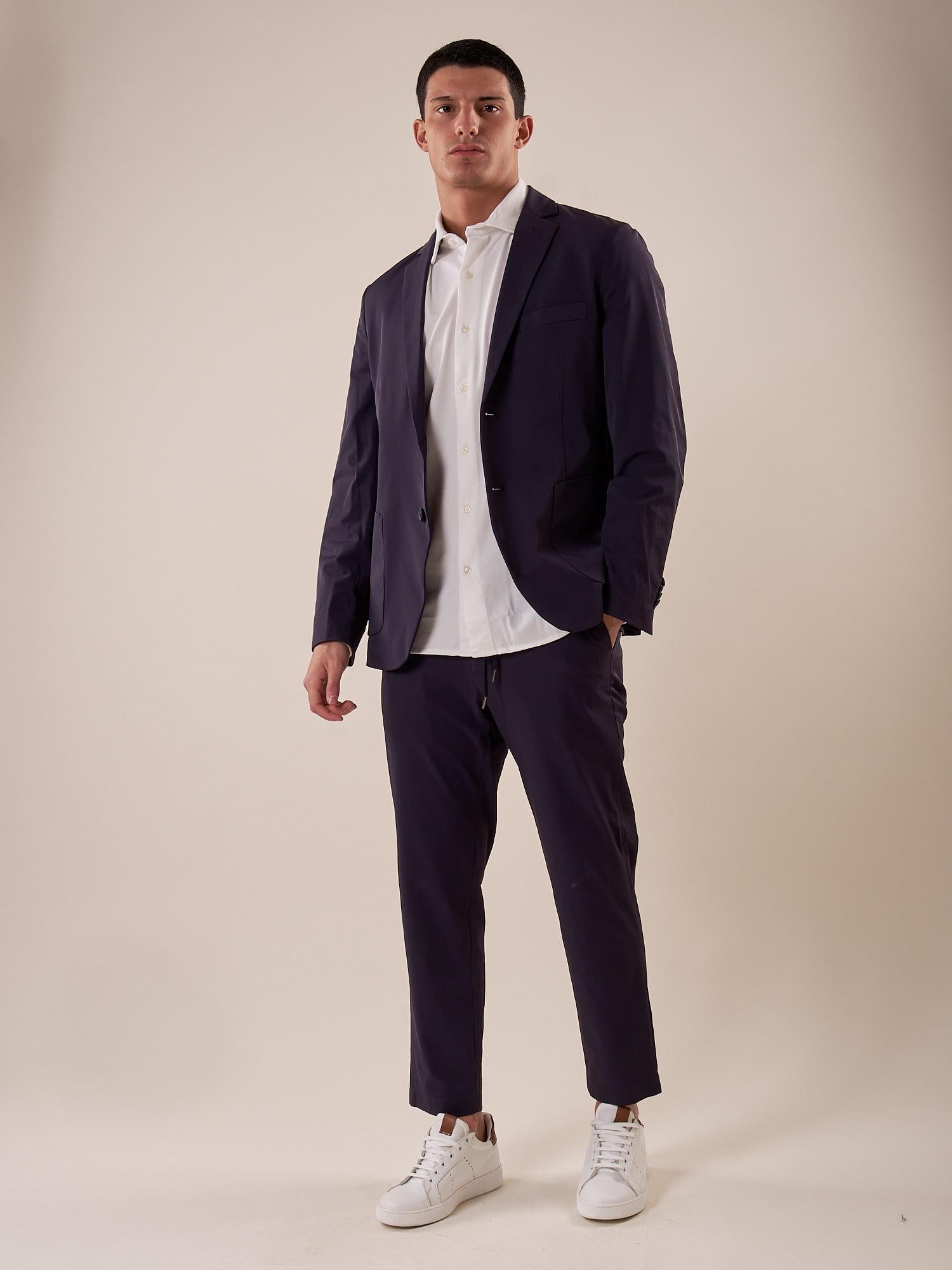 Giacca tessuto tecnico stretch no stiro uomo. GAE1596H BLU HAMAKI-HO 