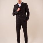 Abito classico giacca doppio petto rever a lancia uomo. OC1S2S5A06 NERO OVER-D 
