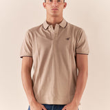 Polo Uomo manica corta in cotone piquet con ricamo. P626122 BEIGE Henry Cotton's Uomo 