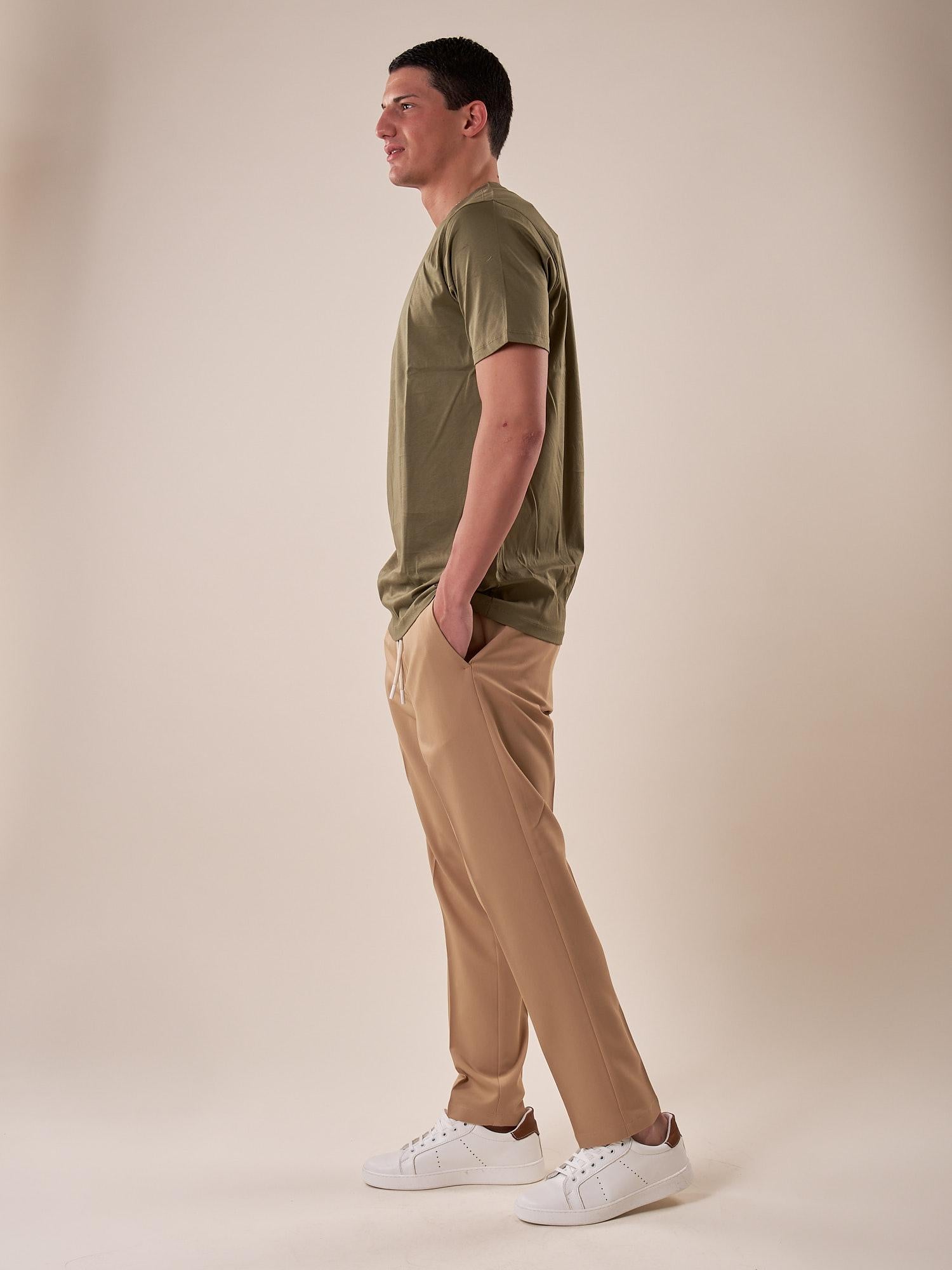 T-Shirt manica corta cotone mercerizzato uomo. OC1S2S5T10 BAMBOO OVER-D Uomo 