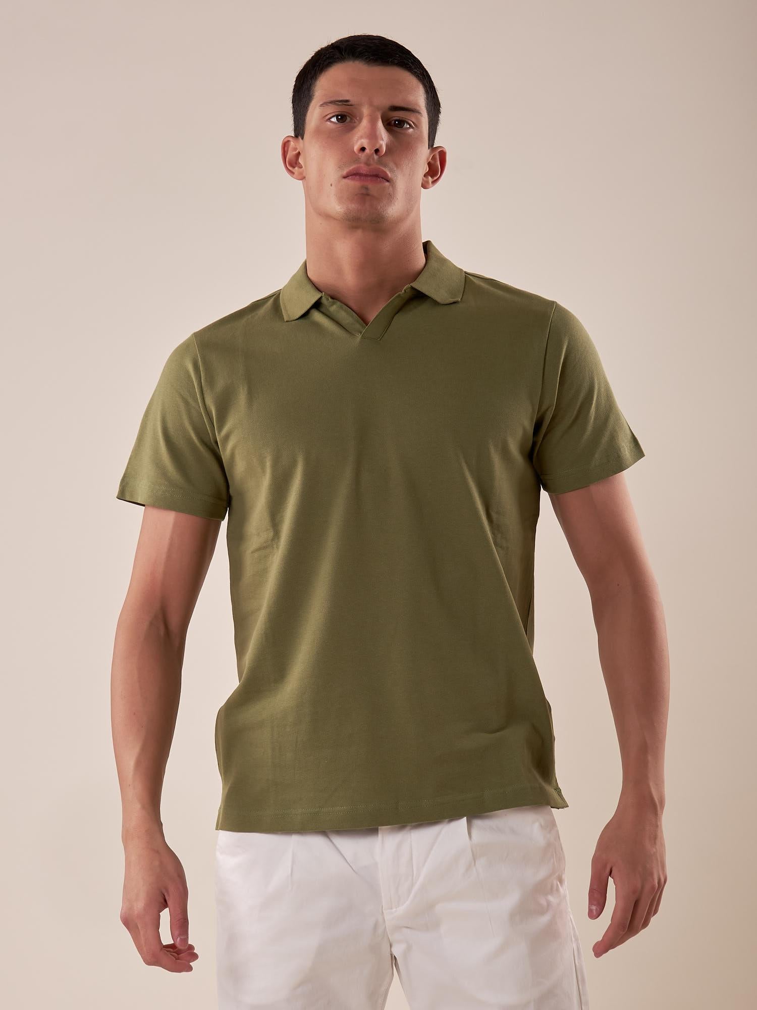 Polo manica corta collo derby piquet stretch uomo. CON2804425 CACTUS CONSENSO 