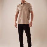 Polo manica corta 100% cotone mercerizzato uomo. OC1S2S5O01 GREIGE OVER-D Uomo 
