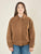 Bomber donna effetto scamosciato. Zip frontale, tasche a filetto e collo a camicia.