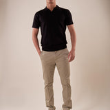 Polo manica corta collo derby viscosa tessuto crepe finezza 12 uomo. CON2152125 BLACK CONSENSO Uomo 