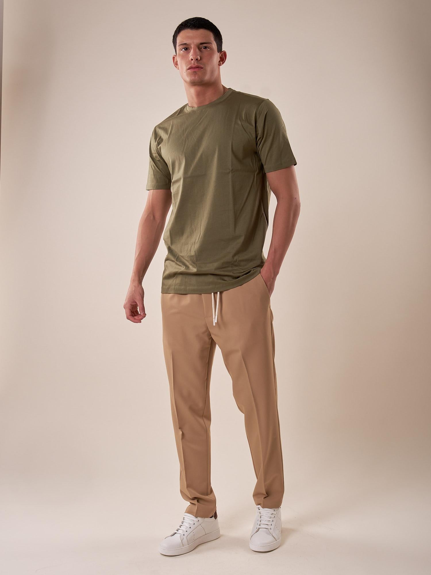 T-Shirt manica corta cotone mercerizzato uomo. OC1S2S5T10 BAMBOO OVER-D Uomo 