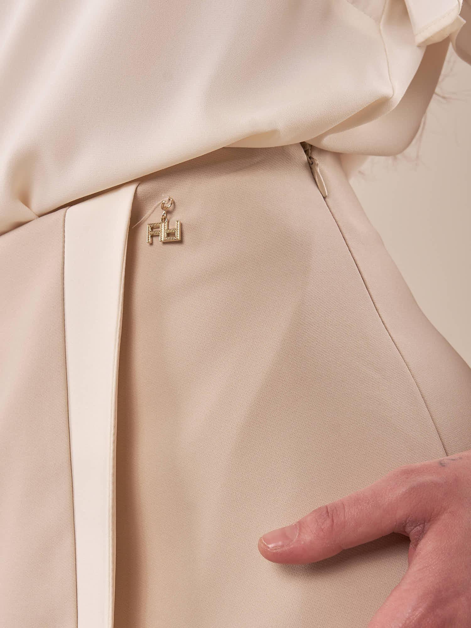 Shorts bicolore con pannello donna. SH002056 BEIGE ARTIGLI 