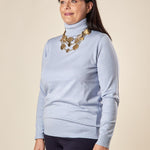 Dolcevita Donna Curvy in viscosa manica lunga basico ed essenziale. F712YBF02L CIELO Lizalù 