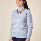 Dolcevita Donna Curvy in viscosa manica lunga basico ed essenziale. F712YBF02L CIELO Lizalù 