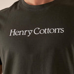 T-shirt Uomo manica corta in cotone 100% con logo stampato a contrasto TS616034 VERDE Henry Cotton's Uomo 