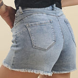 Shorts Donna Jeans con brillantini frontali e sfrangiature. AMR/SA7023EC JEANS EXTASY 