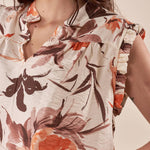 Blusa Donna Giromanica con Stampa Floreale ROMI/D2510 TIERRA ROMIHO 