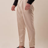 Pantalone doppio bottone tasca america con fibbie laterali uomo. GPE511 BEIGE BLACKSUNDAY 