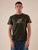 T-shirt Uomo manica corta in cotone 100% con logo stampato a contrasto TS616035 VERDE Henry Cotton's Uomo