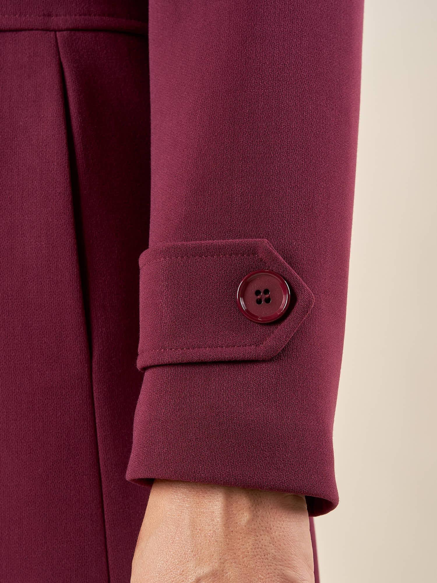 Cappotto Donna Curvy in Doppio Crepe con Collo alla Coreana  Eleganza Essenziale e Vestibilità Perfetta. F646YBFFAUSTINA AMARONE Lizalù 