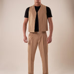 Pantalone una pence modello tapred fit con risvolto uomo. OC1S2S5P07 CAMMELLO OVER-D 