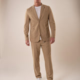Giacca uomo tessuto tecnico stretch due bottoni tasca a toppe. OC1S2S5G01 BEIGE OVER-D 