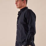 Camicia Uomo Manica Lunga 100% cotone. M48643 BLU SUPERIOR VINTAGE Uomo 