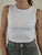 Top Donna Corto Basic a Spalla Larga Effetto Second Skin.