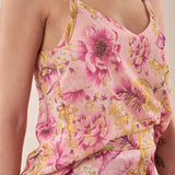 Canotta con stampa floreale spallina stretta donna. CN000942 ROSA/GERAN ARTIGLI 