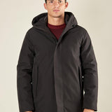 Giubbino Uomo Invernale Soft Shell con Cappuccio. Lunghezza Media. DM9623 NERO DATCH 