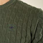 Maglia Uomo Invernale a Trecce in Misto Acrilico. Calore, Stile e Comfort per la Stagione Fredda. M431718 VERDE BEVERLY HILLS POLO CLUB 