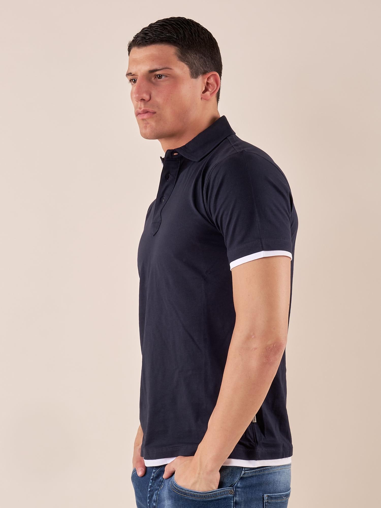 Polo manica corta tessuto100% cotone uomo, PE120H BLU HAMAKI-HO 