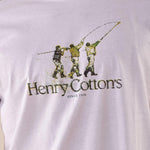 T-shirt Uomo manica corta in cotone 100% con logo stampato a contrasto. TS616035 BIANCO Henry Cotton's 