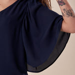 Blusa Donna scollo v con maniche volant BL002336 TAMPONE ARTIGLI 