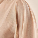 Camicia Donna in tessuto lurex effetto seta con sciarpina al collo. PB8809 BEIGE PATRIZIA BLASIO 