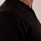 Polo manica corta collo derby viscosa tessuto crepe finezza 12 uomo. CON2152125 BLACK CONSENSO 