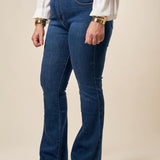 Jeans Donna Curvy a Zampa Elasticizzato Push-Up  Cinque Tasche | Slancia, Modella, Valorizza. F883YBFLZ1071 JEANS Lizalù 