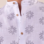 Camicia coreana manica lunga misto lino fantasia uomo. DM9393 GRIGIO DATCH 