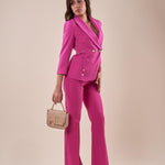 Pantalone a zampa vita alta donna. PA000840 GERANIO ARTIGLI 