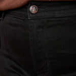 Pantalone Donna Curvy Effetto Push-Up in Cotone Jeansato Elasticizzato  Modello Slim Fit con Fondo Stretto. F883YBFLZ1067 NERO Lizalù 