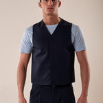 Gilet uomo abbottonatura nascosta. OE1S2S5I01 BLU OVER-D Uomo 
