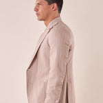 Abito tessuto gessato elasticizzato tasca toppe due spacchetti uomo. CARAIBI BEIGE MULISH Uomo 