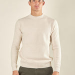 Maglia Uomo Invernale in Morbido Tessuto con Mezzo Collo Rigato. Eleganza e Comfort in un Solo Capo. DM9572 PANNA DATCH 
