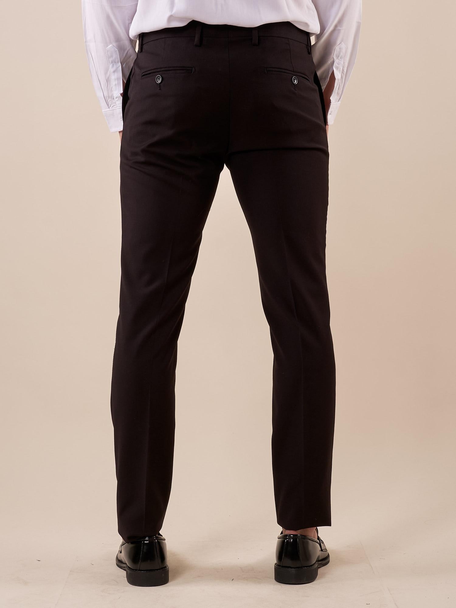 Pantalone da Uomo classico slim fit tasche all'americana. TM/NAP/D/7PANT NERO ITALIAN FORMAT 