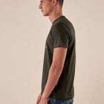 T-shirt Uomo manica corta in cotone 100% con logo stampato a contrasto TS616035 VERDE Henry Cotton's 