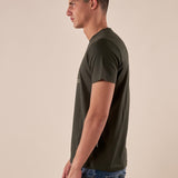 T-shirt Uomo manica corta in cotone 100% con logo stampato a contrasto TS616035 VERDE Henry Cotton's 