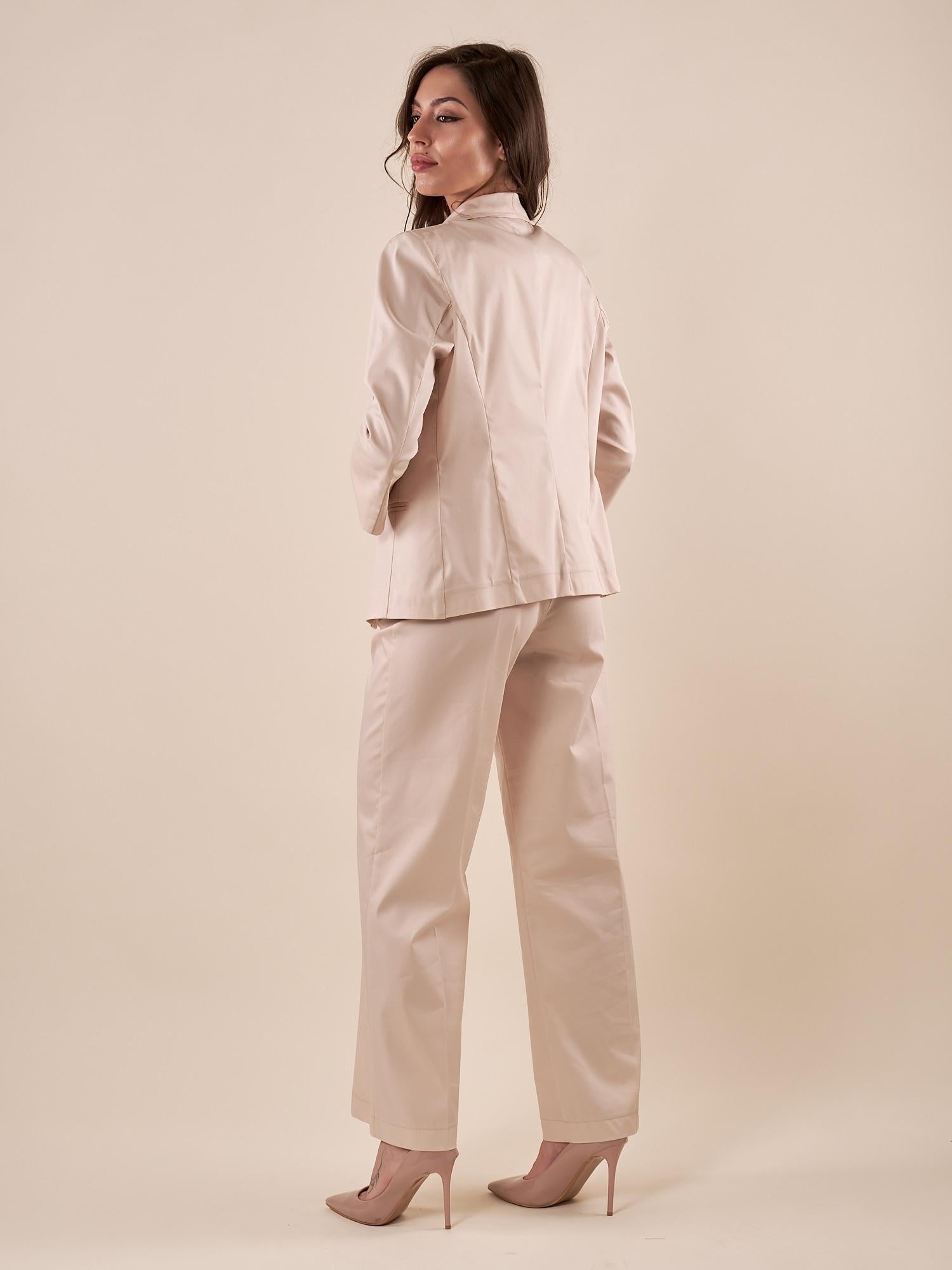 Giacca Donna raso di cotone manica 3/4. ROMI/4009 GESSO ROMIHO 