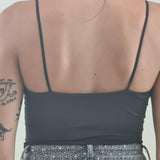 Body Donna con spallina stretta in tessuto elasticizzato effetto second skin. V7365C NERO STUDIO ELEVEN 
