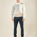 Maglia Uomo Invernale Girocollo in Misto Viscosa con Intarsi. Eleganza e Comfort in Stile Moderno. MI3172H OFF WHITE HAMAKI-HO 