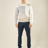 Maglia Uomo Invernale Girocollo in Misto Viscosa con Intarsi. Eleganza e Comfort in Stile Moderno. MI3172H OFF WHITE HAMAKI-HO 