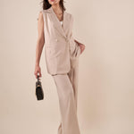 Gilet Donna lungo doppio petto elegante. KAR7551/321EC BEIGE EXTASY 