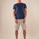 T-shirt uomo manica corta in cotone con logo tono su tono DM9056 DARK POWERED DATCH 