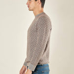 Maglia Uomo Manica Lunga Girocollo Strutturata. Comfort e Stile per Ogni Occasione OE1F2W5M69 CAFFE OVER-D 