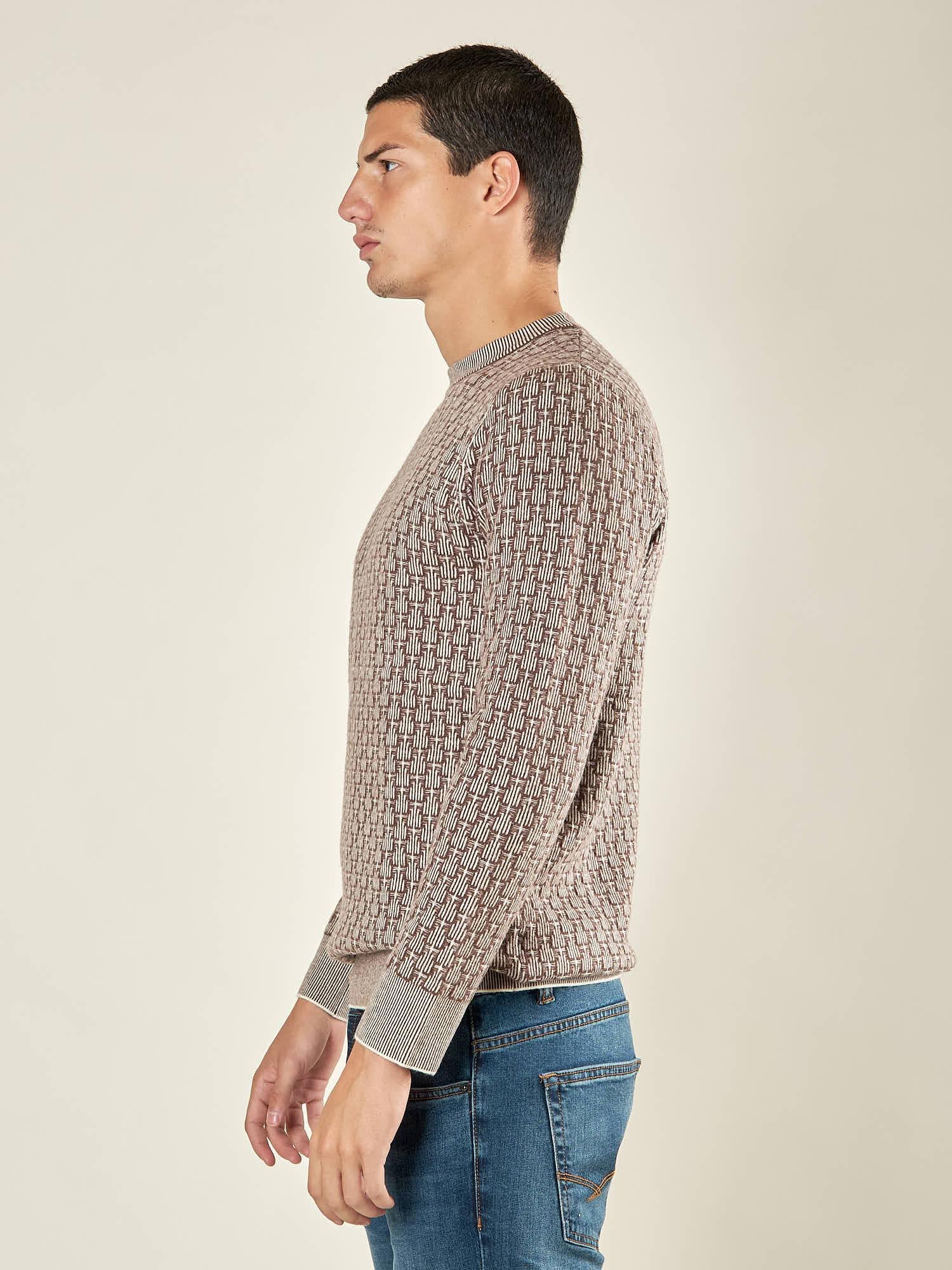Maglia Uomo Manica Lunga Girocollo Strutturata. Comfort e Stile per Ogni Occasione OE1F2W5M69 CAFFE OVER-D 